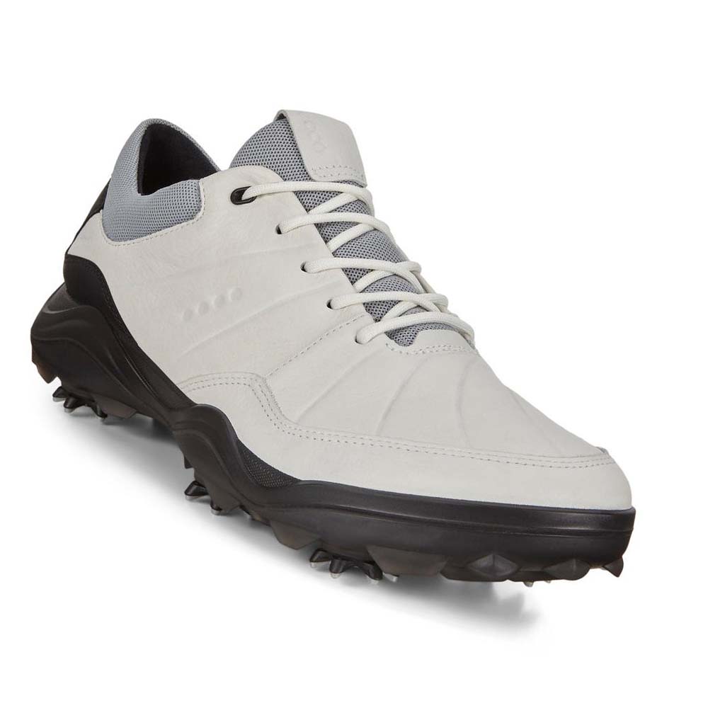 Men's Ecco Cleated Strike Golf Shoes White | Canada 544GSO